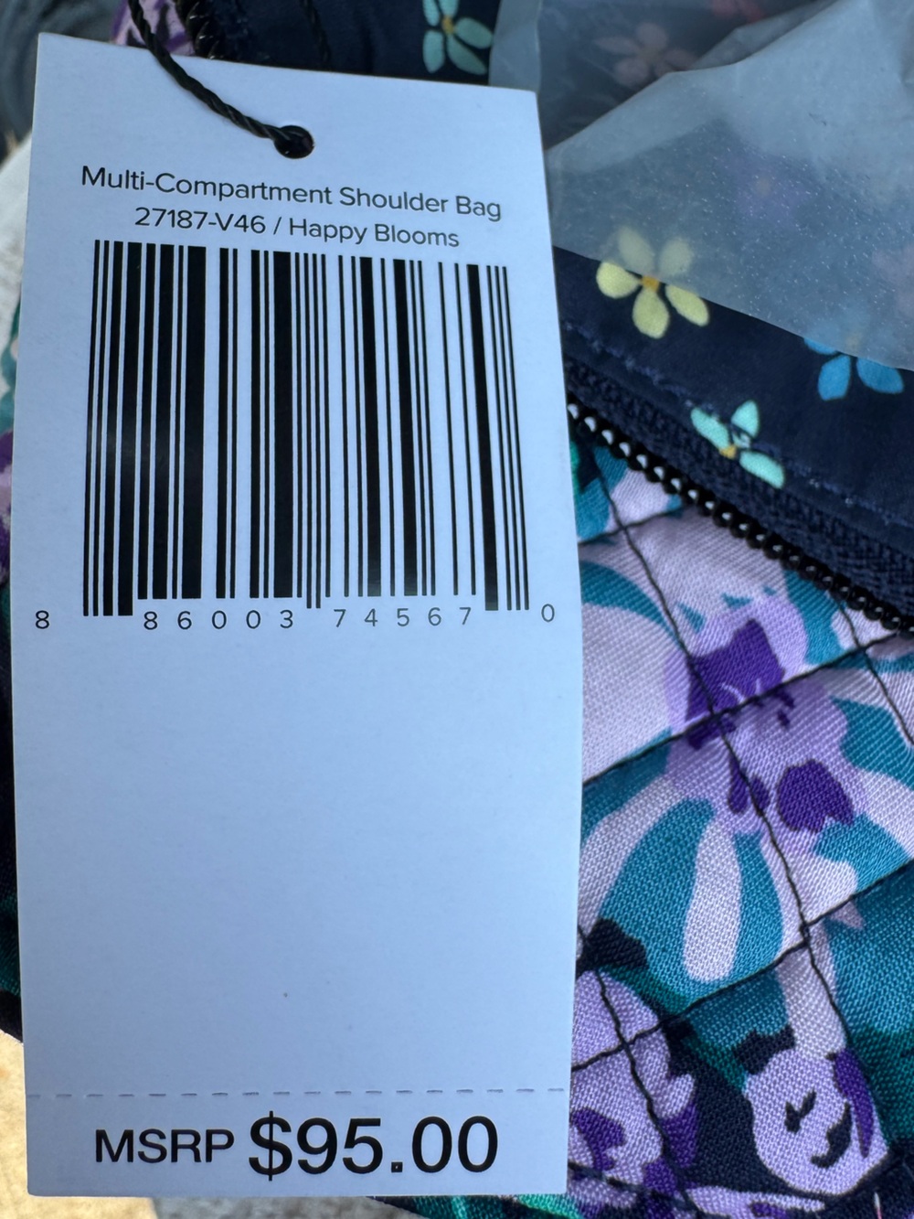 Vera Bradley Navy Quilted & Bright Floral Print “Happy Blooms” NEW 5 items - Picture 6 of 16